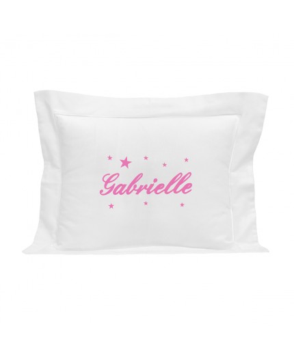 Coussin personnalisé en fuchsia avec des étoiles