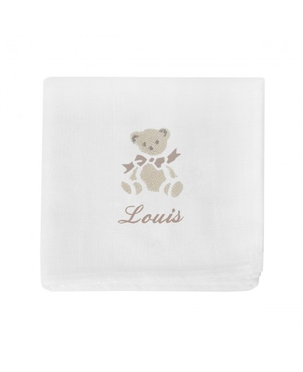 Doudou lange ours taupe personnalisable