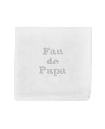 doudou lange brodé fan de papa en gris